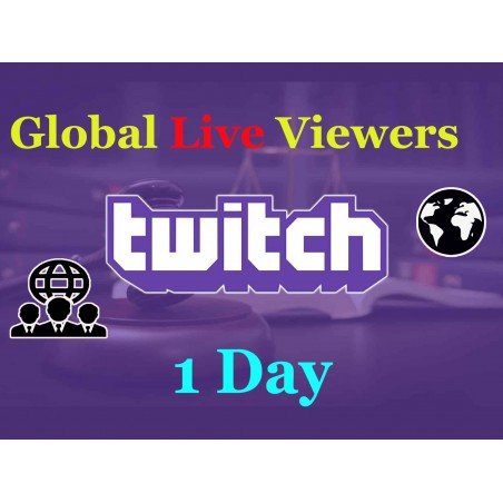 Acheter des viewers mondiaux pour Twitch Live 1 jour